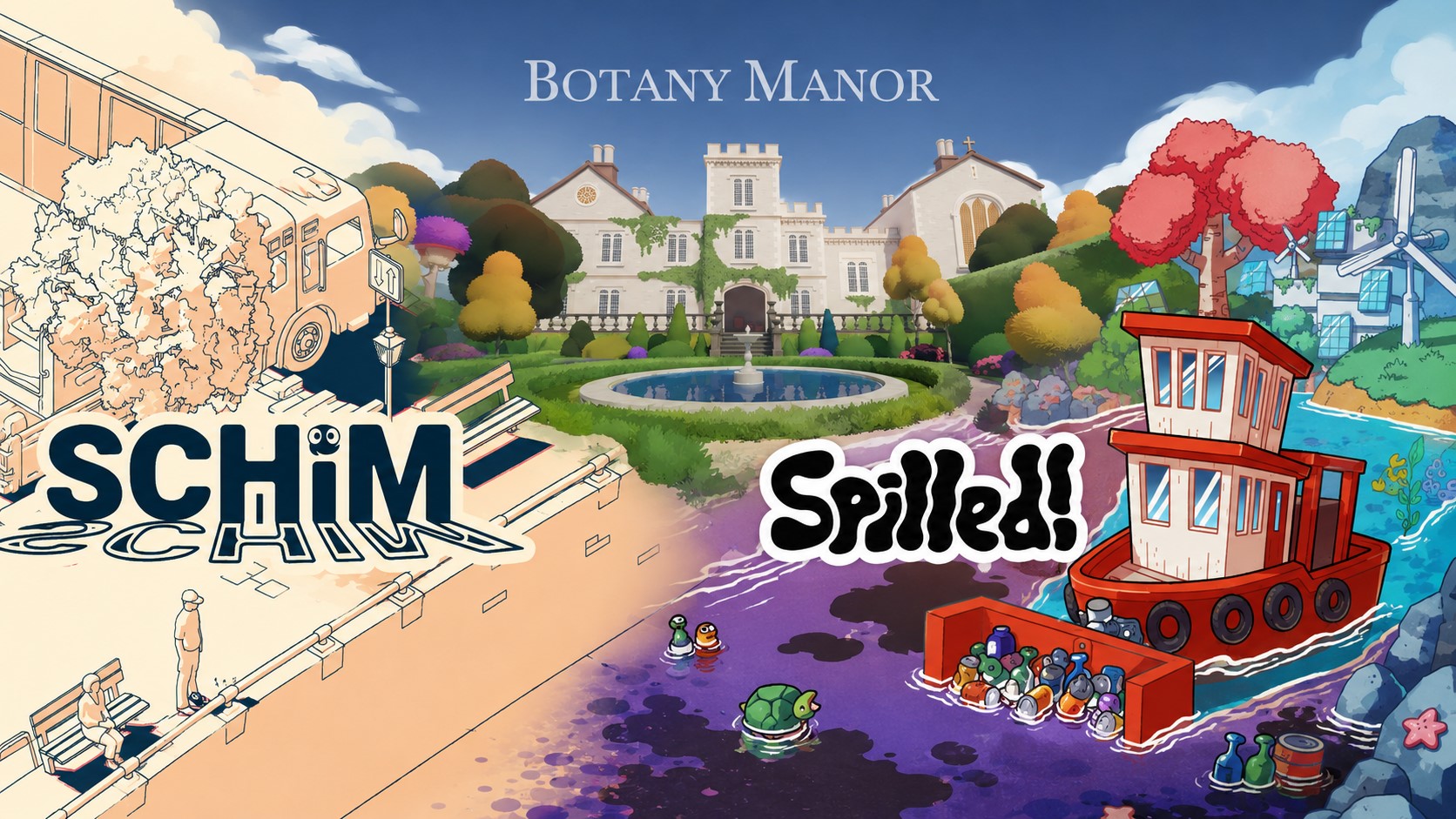 Три небольшие головоломки: SCHiM, Botany Manor, Spilled!