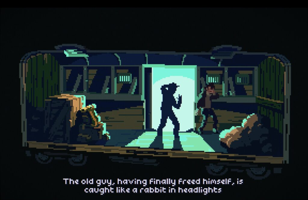 The Drifter: пролог в товарном вагоне, кадр 2